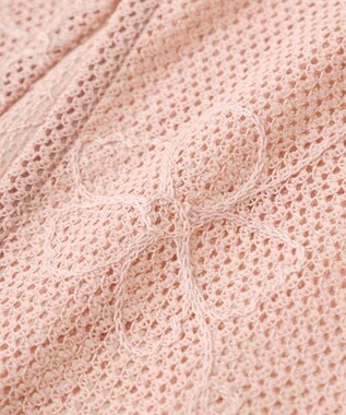 earth music&ecology フラワーコード刺繍カーディガン Pink