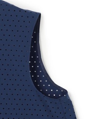 UNFILO L 【セットアップ着用可】FINE MOVE パンチング ドットブラウス ダークブルー