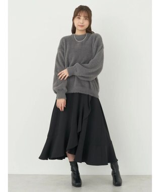 earth music&ecology ロングシャギーハイネックプルオーバー Gray