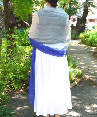 muto Ramie300 バーティカルグラデーション リネンストール ramie300 blue