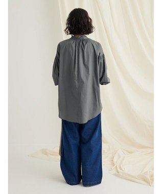 CRAFT STANDARD BOUTIQUE パールボタンピコフリルブラウス Khaki