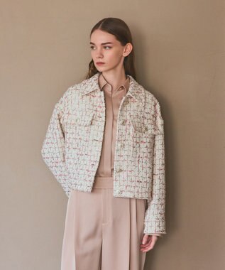 GRACE CONTINENTAL ツイードクロップドジャケット