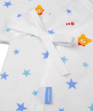 MIKI HOUSE HOT BISCUITS 【50-60cm】 フライス総柄短肌着 ブルー