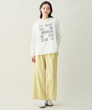 ANY イージーケアライトストレッチワイドパンツ イエロー