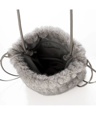 UNBILLION カシュカシュ cachecache / ミンク風カットファー巾着ミニバッグ GY