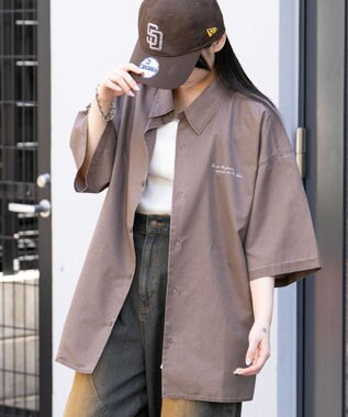 WEGO 【ユニセックス着用ITEM/吸収速乾】ピグメントDRYシャツ ブラウンその他