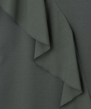 23区 シアーフリルジャージー ラッフル カットソー カーキ系