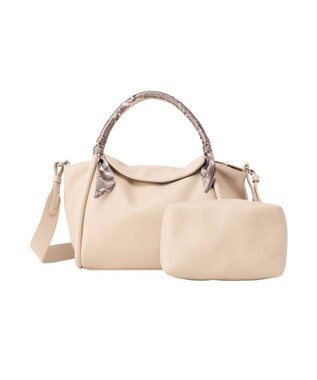 Green Parks ３ＳＥＴスカーフ付コードハンドルバッグｉｎポーチ Beige