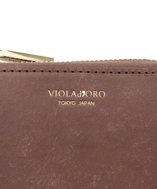 23区 VIOLAd'ORO L字ファスナー コンパクト ウォレット ブラウン系