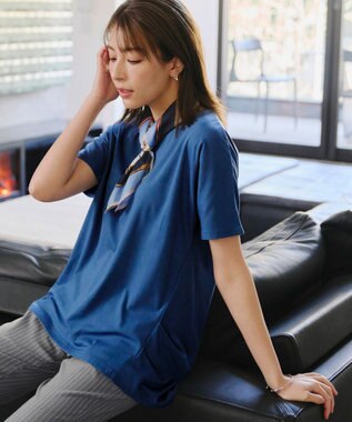 Tiaclasse 【洗える】脇タックポンチプルオーバー ブルー