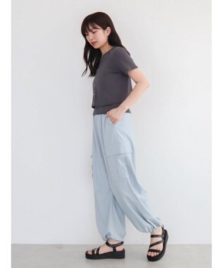 Green Parks ・swing by SET2点カーディガン&タンク Charcoal Gray