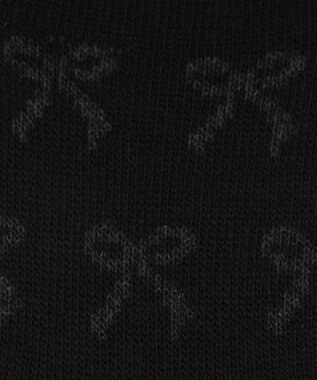 WEGO ジャガード総柄リボンソックス ブラック