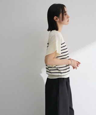 Green Parks 袖フレアフレンチスリーブニットプルオーバー Border