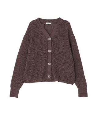 earth music&ecology 【予約】ぽんぽんスキッパーカーディガン ブラウン
