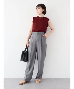 Green Parks きれいシルエットパンツ（ワイドストレート） Gray