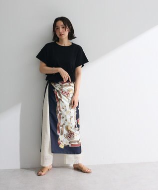 Green Parks 袖フレアフレンチスリーブニットプルオーバー Black