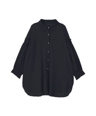 YECCA VECCA 綿麻シアーボリュームギャザーシャツ Off White