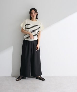 Green Parks 袖フレアフレンチスリーブニットプルオーバー Border