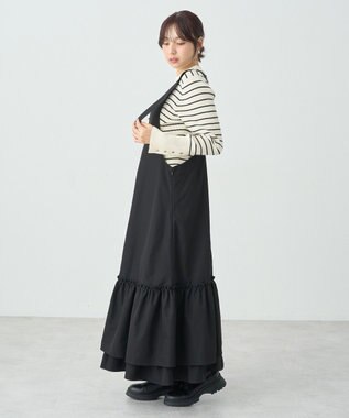 earth music&ecology ティアードフリルジャンスカ Black