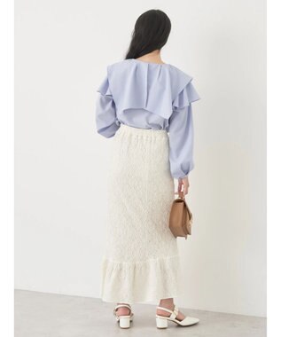 earth music&ecology ビッグカラーブラウス Blue