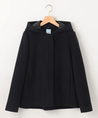 組曲 L 【2WAY】ウールモッサ ショートコート ブラック系