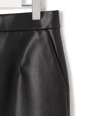 ICB 【洗える】フェイクレザー ナロースカート ブラック系