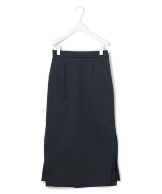 ICB 【洗える】シェルタリングドライサテン タイトスカート ブラック系