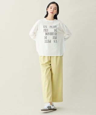 ANY イージーケアライトストレッチワイドパンツ イエロー