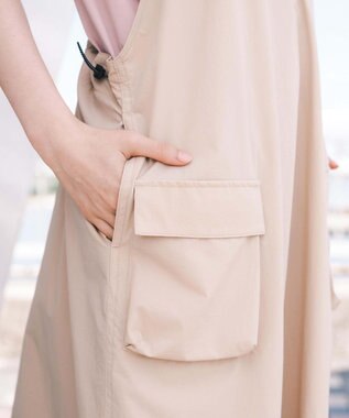 SHARE PARK LADIES 【撥水・UVカット・ストレッチ・軽量 】ナイロンジャンパースカート（S・Mサイズ） ベージュ系