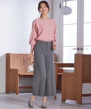 ANY SIS 【保温効果/ストレッチ】シリーズ累計13万枚突破！ビューティサーモ ワイドパンツ ライトグレー