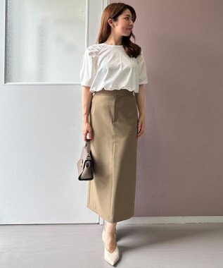 UNFILO Iラインスカート ベージュ