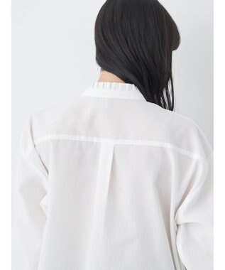 earth music&ecology スタンドフリルシャツ Off White