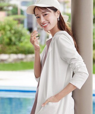 Tiaclasse 【小倉優子さん着用・UVケア・接触冷感】“やみつき”カットソーパーカーカーデ オフホワイト