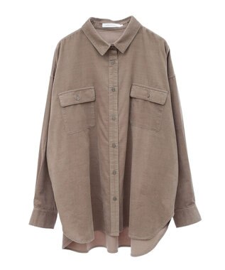 AMERICAN HOLIC Ｗポケットコーデュロイシャツ Gray Beige