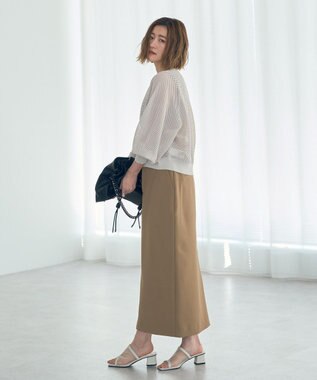 YECCA VECCA タイトロングスカート Gray Beige