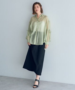 YECCA VECCA タイトロングスカート Gray Beige