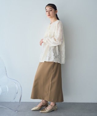 YECCA VECCA タイトロングスカート Gray Beige