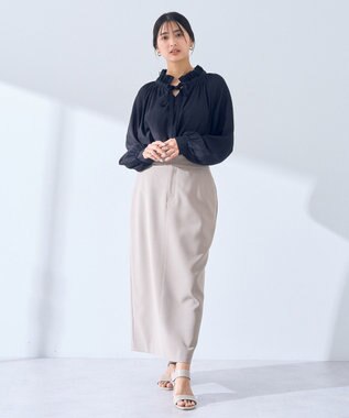 YECCA VECCA タイトロングスカート Gray Beige