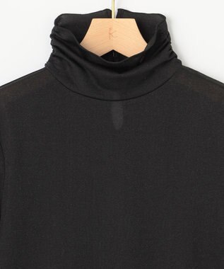 組曲 L シャイニーシアータートル カットソー ブラック系