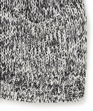 BEIGE， 【洗える】THYME / クルーネックコットンメッシュカーディガン Ecru×Black