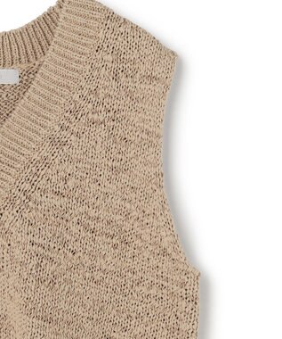 UNFILO テープヤーンニット ベスト キャメル