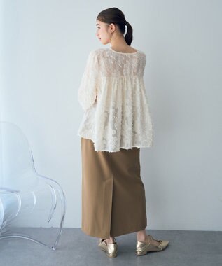 YECCA VECCA タイトロングスカート Gray Beige