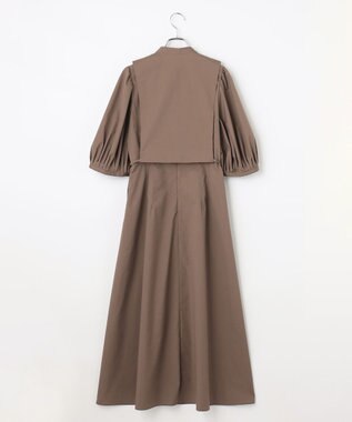 #Newans 【洗える】ピンタックベストコンビワンピース ブラウン系