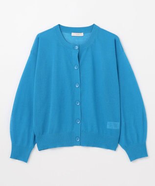 ANY L 【洗濯機可/アンチピリング/接触冷感】シアークルーネックカーディガン ターコイズ