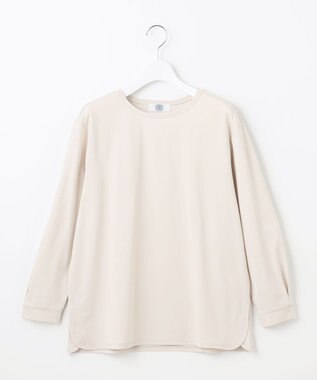 J.PRESS LADIES L プレーティング シャツテール ロングスリーブ Tシャツ グレージュ系