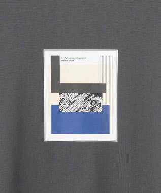 ICB 【新色追加・接触冷感・UVケア・洗える】 ロゴTEE チャコール［コラージュモチーフ］系