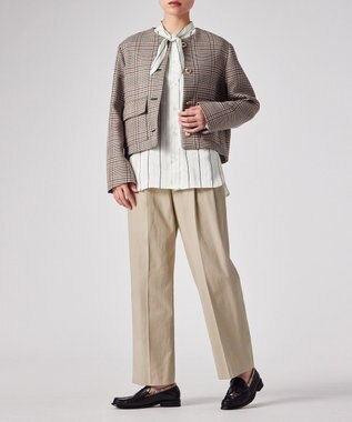 Paul Smith コットンギャバジン タックパンツ ライトベージュ