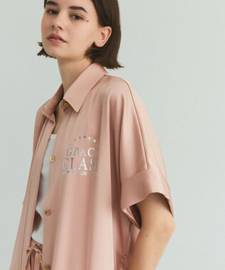 GRACE CONTINENTAL ダブルサテンシャツドレス ピンク