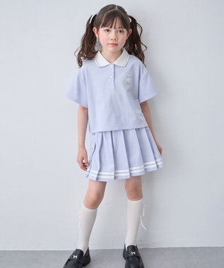 ANY KIDS 【洗濯機可能/吸汗速乾】ドライタッチ プリーツスカパン サックスブルー