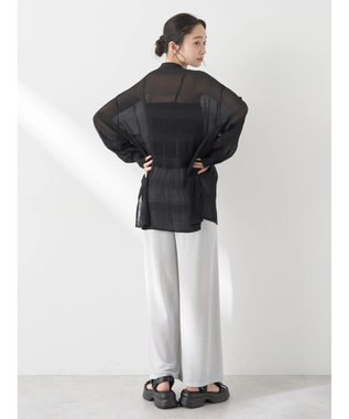 earth music&ecology クシュクシュシアーシャツ Black